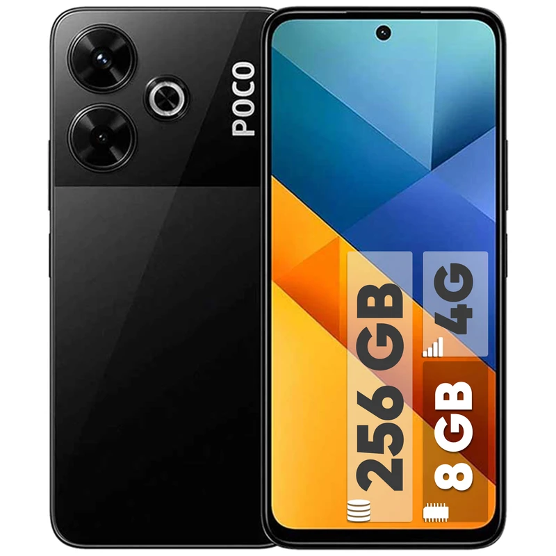 گوشی موبایل شیائومی مدل Poco M6 4G دو سیم کارت ظرفیت 256 گیگابایت و رم 8 گیگابایت - گلوبال - دارای 18 ماه گارانتی و ریجستر شده