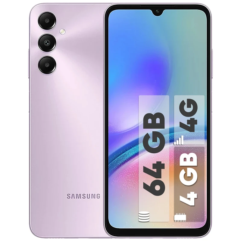 گوشی موبايل سامسونگ مدل Galaxy A05s 4G ظرفیت 64 گیگابایت رم 4 گیگابایت - 18 ماه گارانتی شرکتی و ریجستر شده