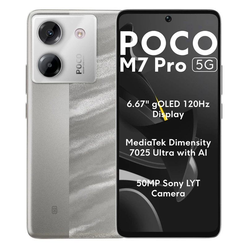 گوشی موبایل شیائومی مدل Poco M7 Pro 5G دو سیم کارت ظرفیت 256 گیگابایت و رم 8 گیگابایت - گلوبال - دارای 18 ماه گارانتی و ریجستر شده
