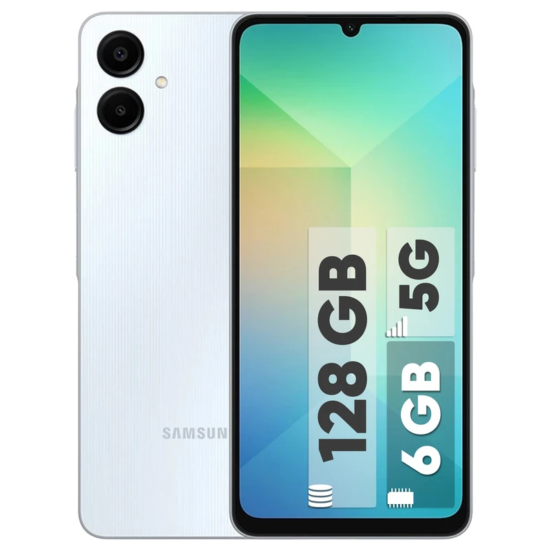 گوشی سامسونگ Galaxy A06 5G دو سیم کارت 128 گیگابایت و رم 6 گیگابایت - چین - دارای 18 ماه گارانتی و ریجستر شده