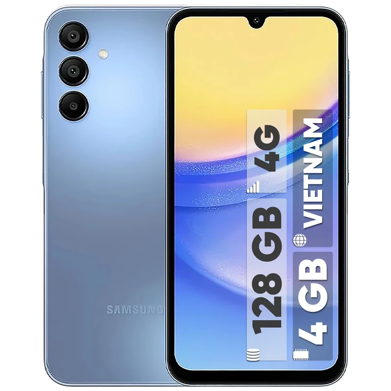 گوشی موبایل سامسونگ مدل Galaxy A15 4G ظرفیت 128 گیگابایت رم 4 گیگابایت - ویتنام -18 ماه گارانتی شرکتی و ریجستر شده 